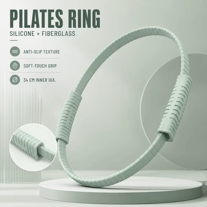 Anneau de Pilates Magic Circle Détachable avec Noyau en Fibre de Verre et Silicone