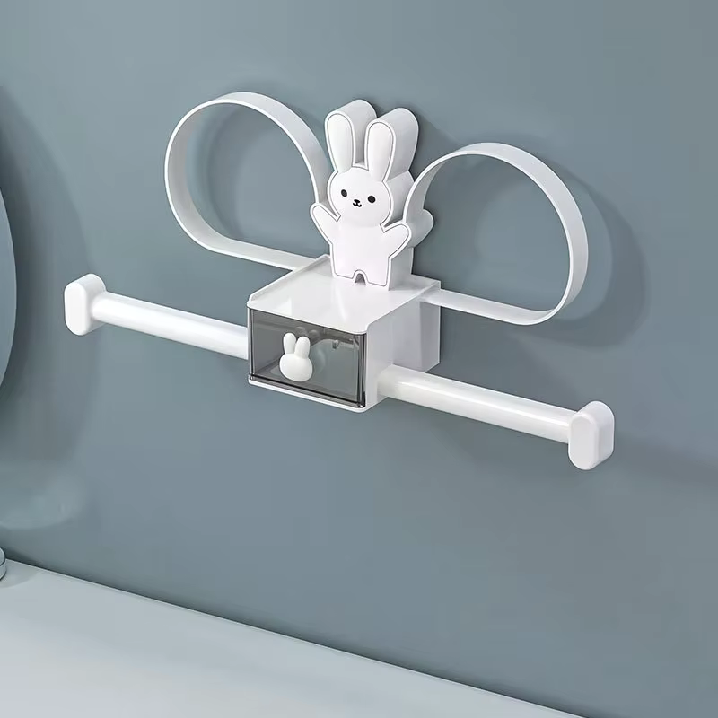 Support mural adorable pour accessoires de cheveux en forme de lapin, organisateur de pinces et serre-têtes, présentoir