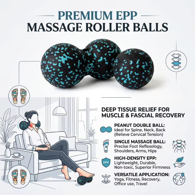 EPP 8cm boules d'arachide Massage corporel balle de Fascia haute densité Relaxation musculaire crosse Fitness Yoga boule de Myofascia soulager la douleur