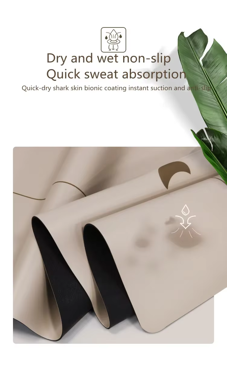 Lezyan tapis de Yoga en caoutchouc naturel PU absorbant les chocs antidérapant