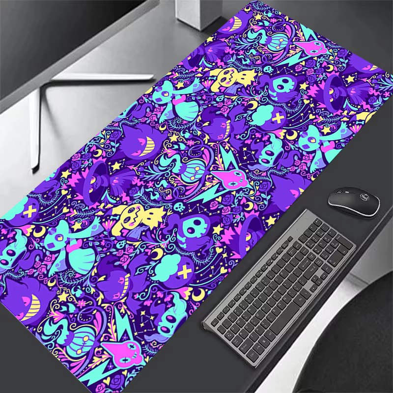 Tapis de souris Anime Pokemon XXL 90x40cm, pour clavier d'ordinateur, accessoires d'ordinateur, tapis de bureau antidérapant avec Lockrand
