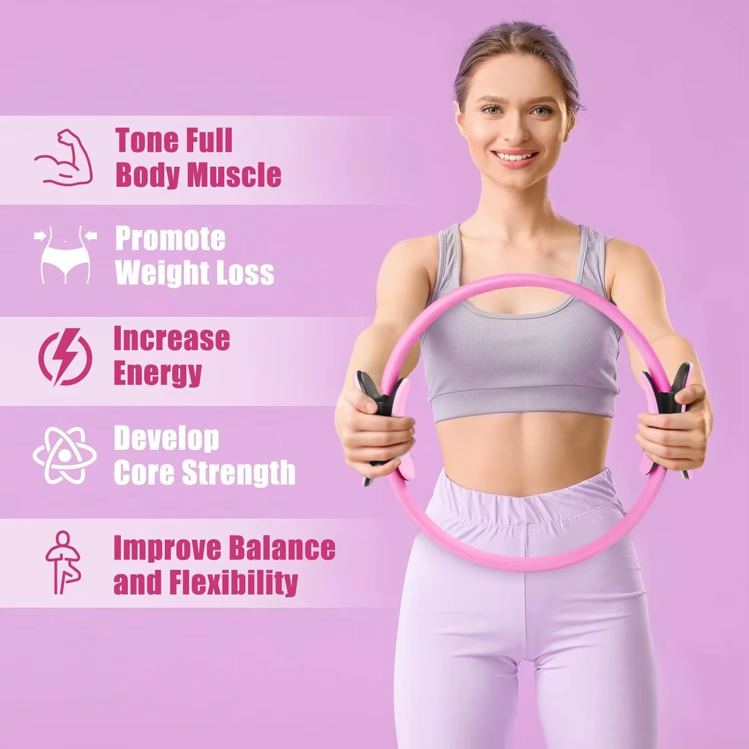 Anneau de Pilates Yoga Fitness cercle magique plancher pelvien entraînement musculaire ouvert beau