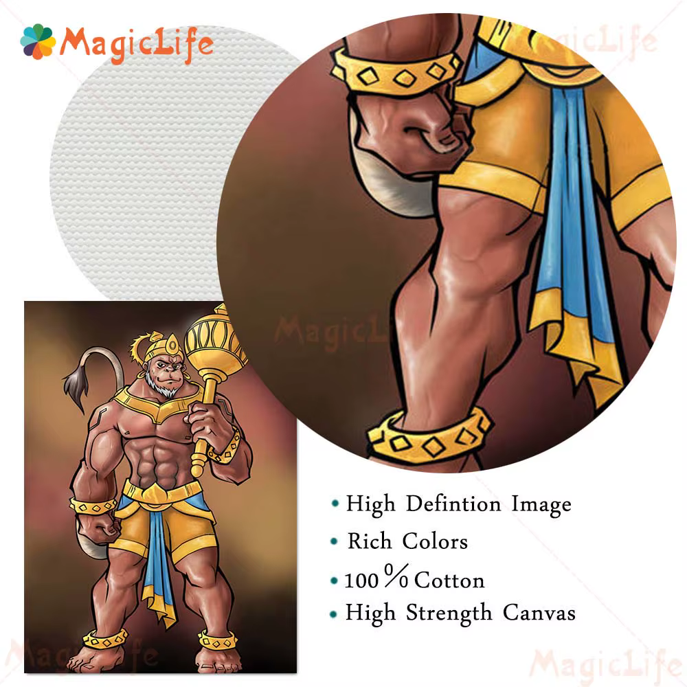 Affiches de dessin animé de méditation Hanuman