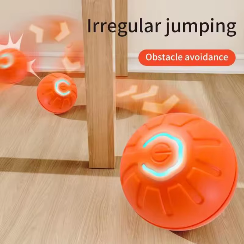 Boule de jouet intelligente pour animaux de compagnie, jouet électronique interactif pour animaux de compagnie, boule mobile USB pour chiot, rebond mobile automatique, cadeau, produits pour chats.