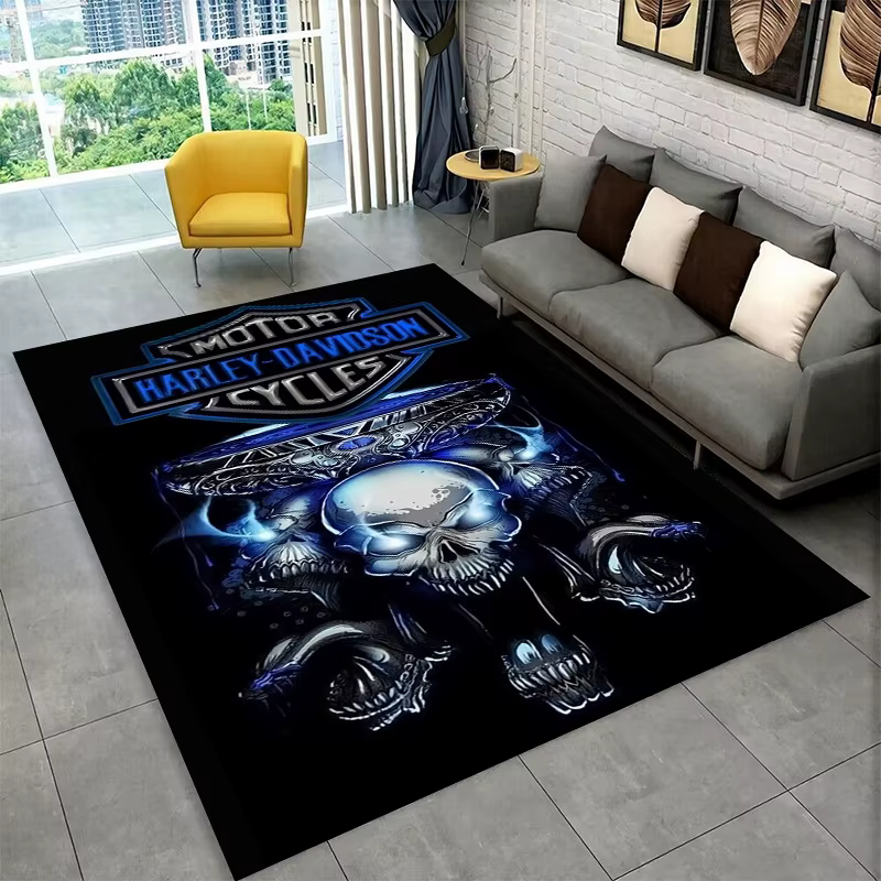 Tapis antidérapant rétro H-Harleys Racing Moto pour salon, chambre à coucher, salle de jeux, tapis de sol doux, tapis de décoration pour la maison, chambre d'enfants