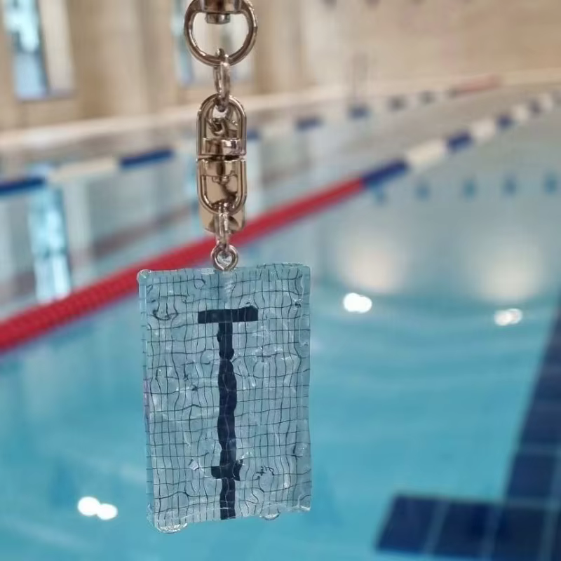 Porte-clés de piscine créatif en acrylique, ondulation de l'eau, pendentif de sac de bricolage pour les amateurs d'instructeurs de plongée