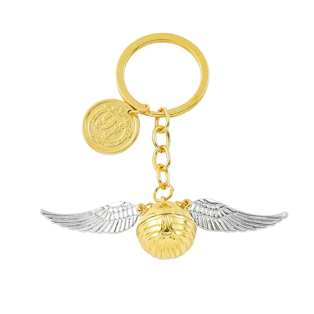 Porte-clés de vif d'or, pendentif élégant, accessoire de sac à dos, bijoux d'anniversaire, cadeau pour garçons et filles