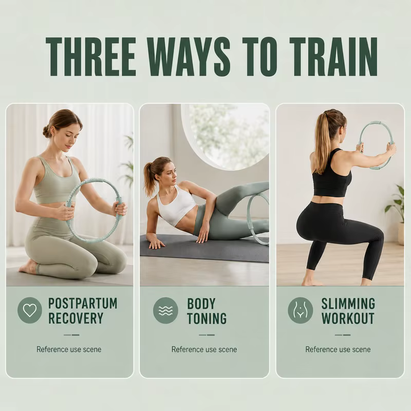 Anneau de Pilates Magic Circle Détachable avec Noyau en Fibre de Verre et Silicone