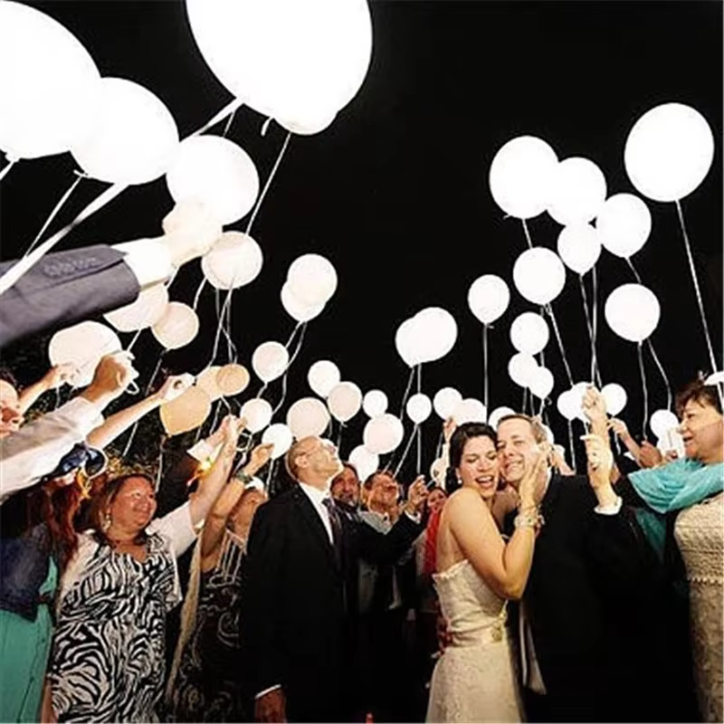 10-30 pièces LED ballon lumières lumineuses 12 pouces blanc Latex ballons lumineux fête d'anniversaire vacances mariage décoration fournitures