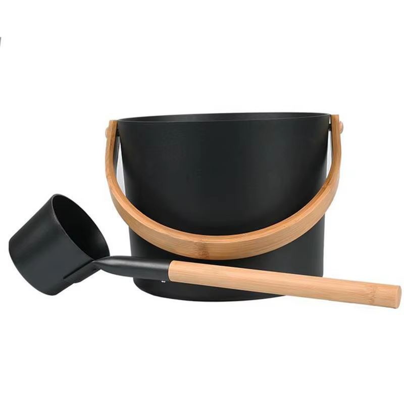 Seau de Sauna hôtel outil Portable luxueux seau de Sauna cuillère à Long manche salle de bain pratique pour douche accessoires de bain