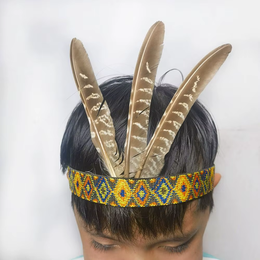 Serre-tête ethnique à plumes, coloré et léger, style indien, ornement capillaire pour célébrations