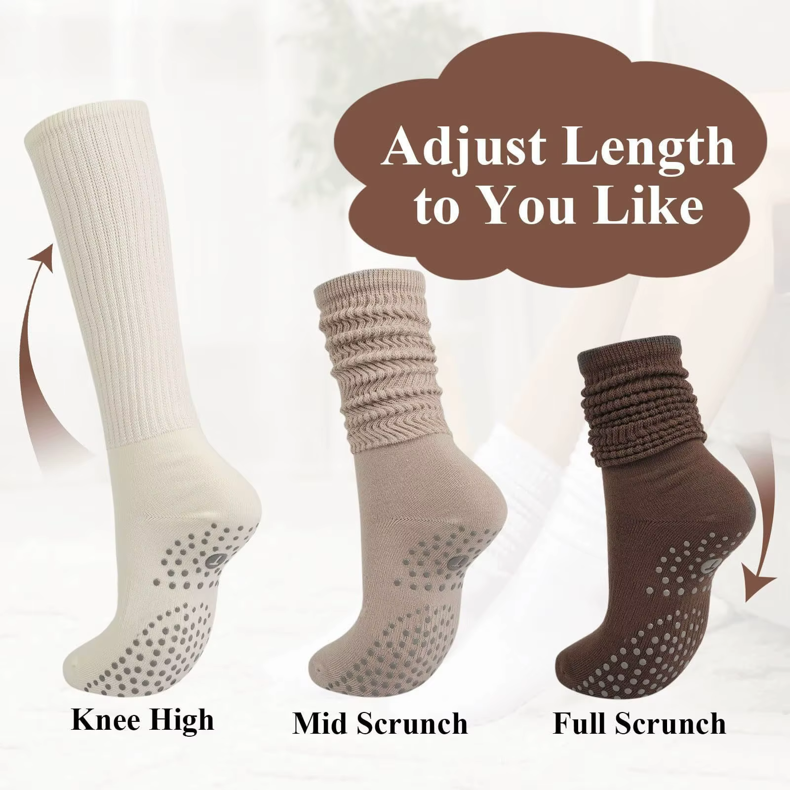 1 à 10 paires de chaussettes de yoga antidérapantes en silicone pour femme