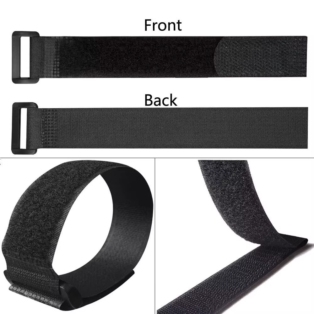 Sangle de roue de vélo réutilisable, attaches de câble en nylon, crochet et boucle, attaches de câble durables, multi-usages, sangles de câble de fixation auto-adhésives, 2.5x30cm, 5 pièces