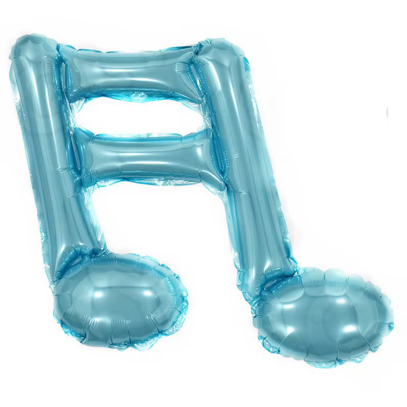 Ballons noirs multicolores en forme de notes de musique, ballon en forme de guitare gonflable, décorations de fête sur le thème de la musique, fournitures pour mariage et anniversaire