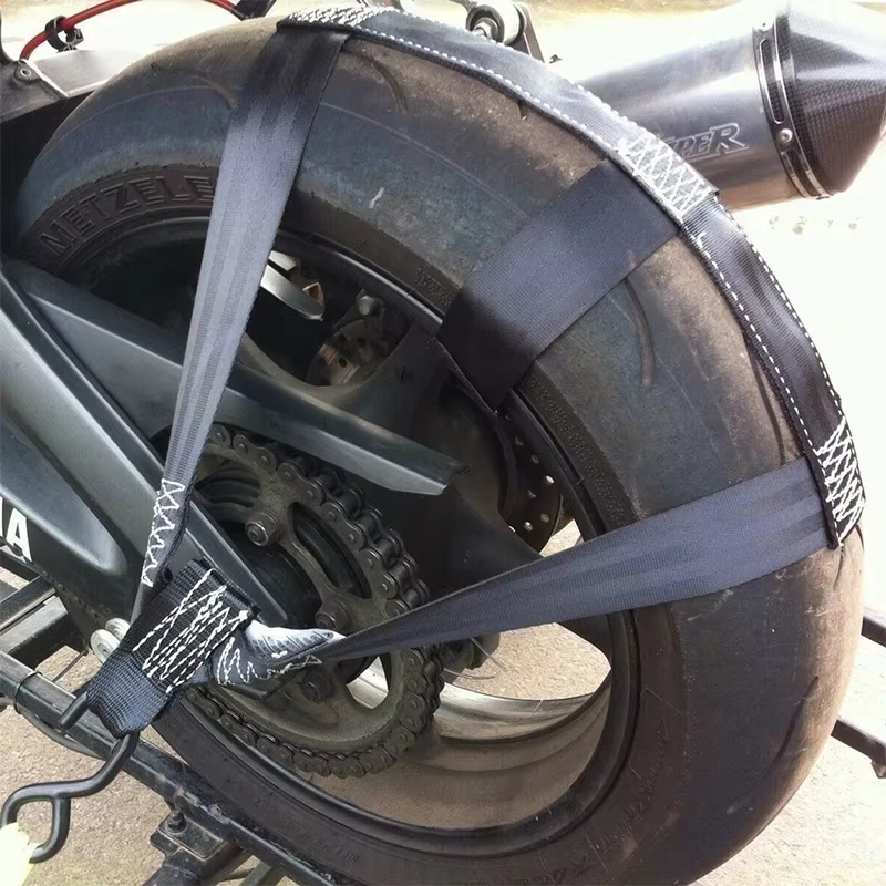 Sangle de fixation pour moto et véhicule électrique, sangle de fixation pour pneu, sangle de roue arrière, sangle de pneu de moto pliable pour un rangement facile