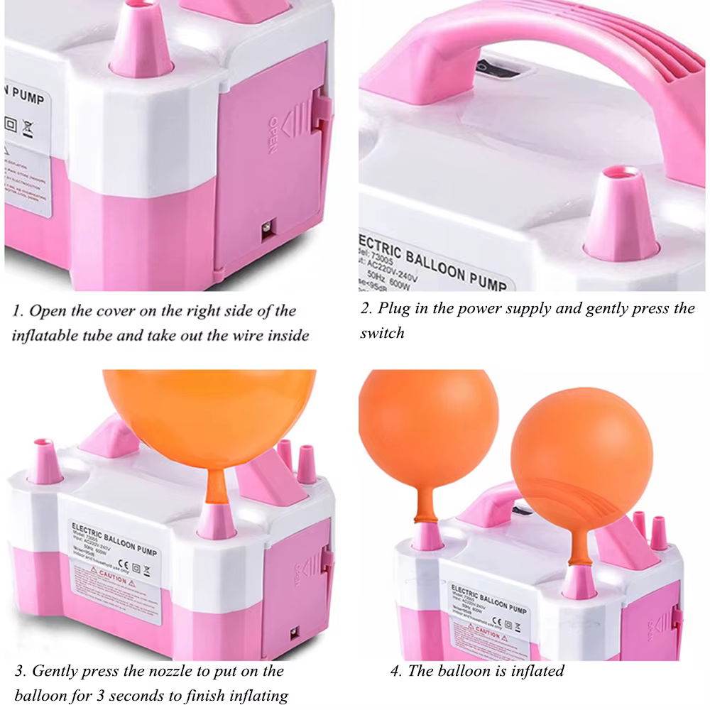 Pompe à ballons électrique pour la décoration de la pièce - Gonflez 2 ballons simultanément avec des modes rapide et lent pour la décoration de fête