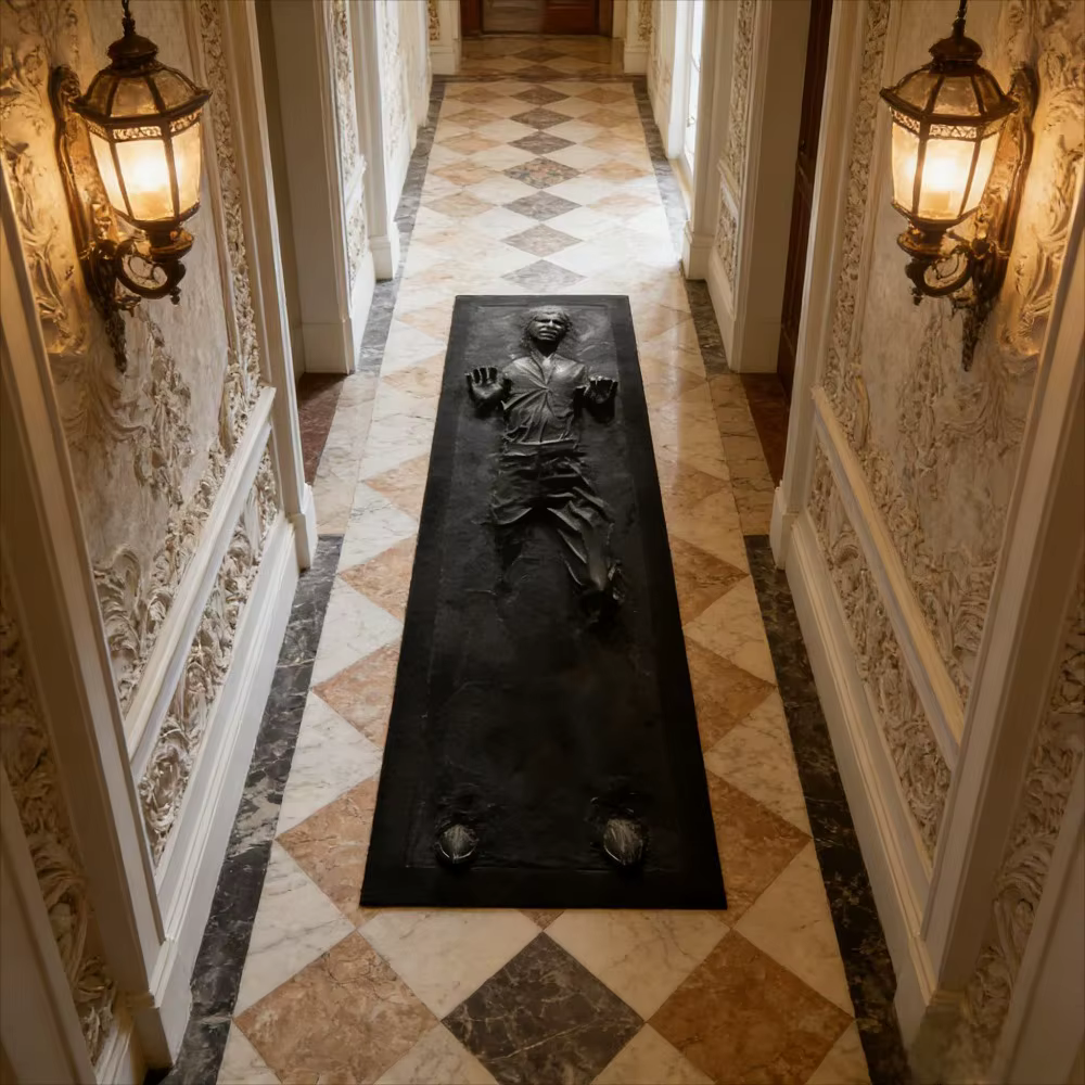 Tapis en carbone Han Solo, décoration pour la maison, long couloir, salon, chambre à coucher, décor de sol, motif de décoration de chambre à coucher, tapis pour la maison