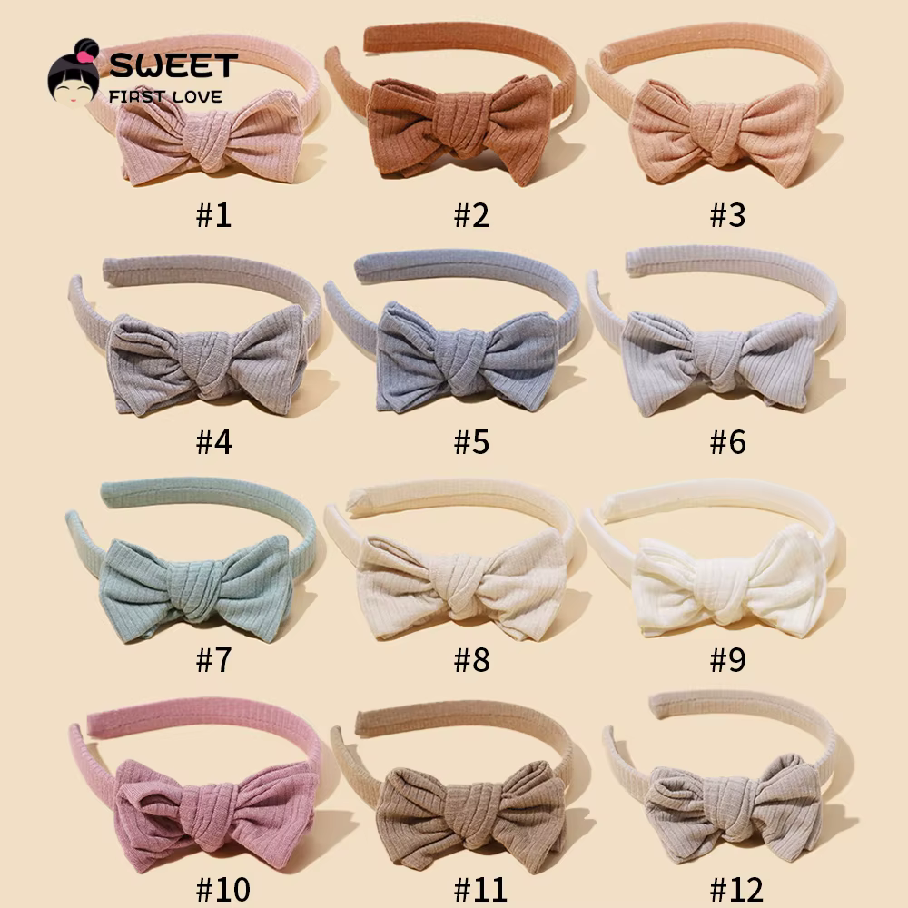 Accessoires pour nouveau-nés, enfants en bas âge, bébé fille et garçon, bandeau de couleur unie, cerceau pour cheveux, nœud atmosphérique Simple, accessoires pour cheveux