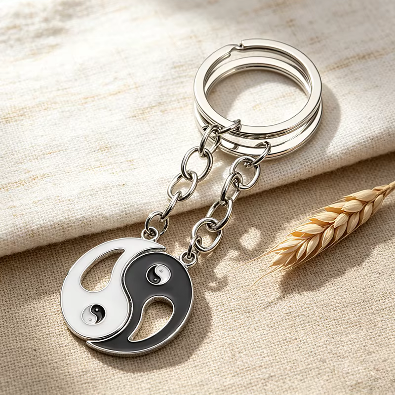 Porte-clés assorti pour Couples, accessoires cadeaux, breloques Yin Yang, chaîne, vente en gros, porte-bijoux bff paires, 2023