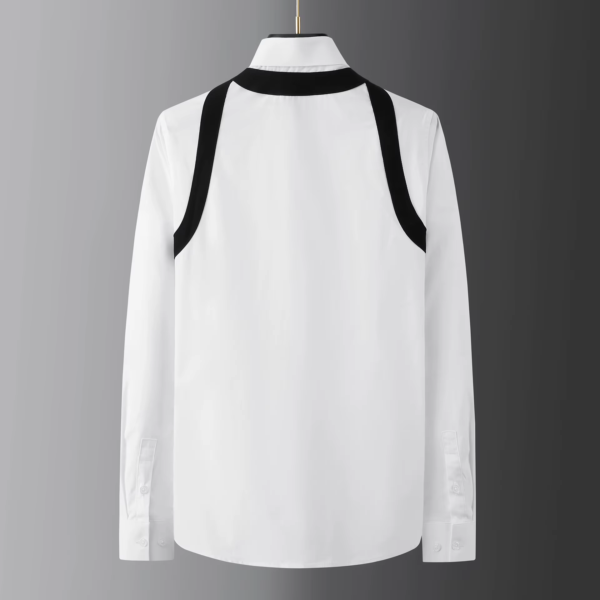 Mode bandoulière décoration hommes chemise à manches longues affaires robe sociale chemise Banquet fête smoking Blouse hommes vêtements