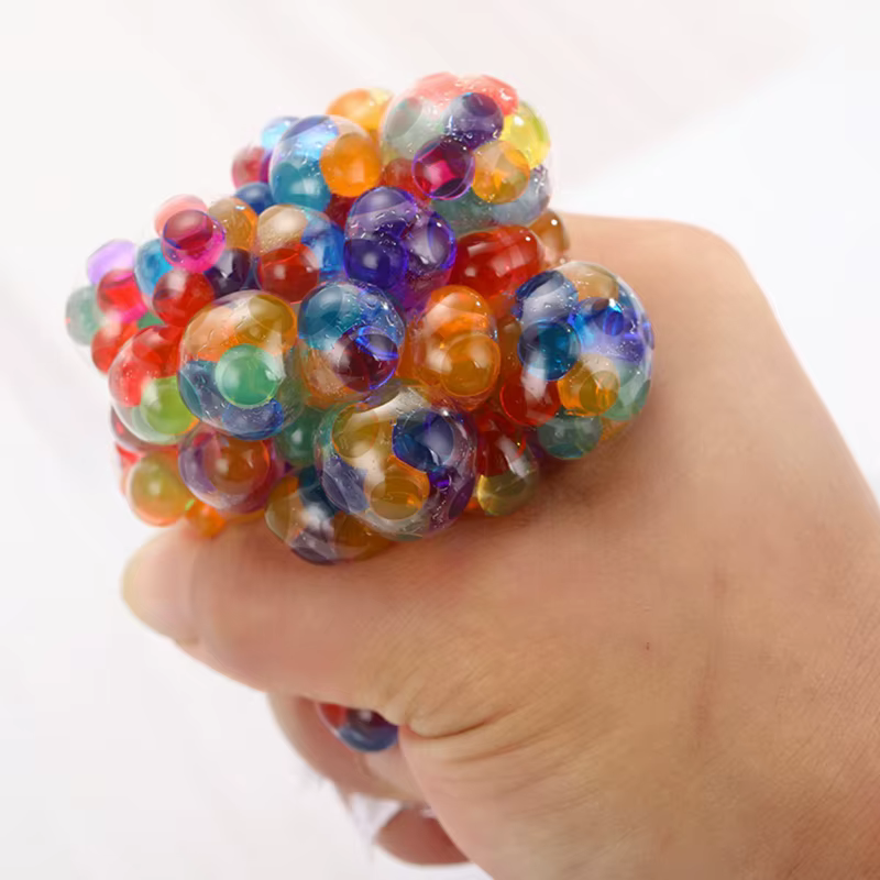 Balles spongieuses anti-stress qualité supérieure avec perles d'eau pour soulager les jouets tension