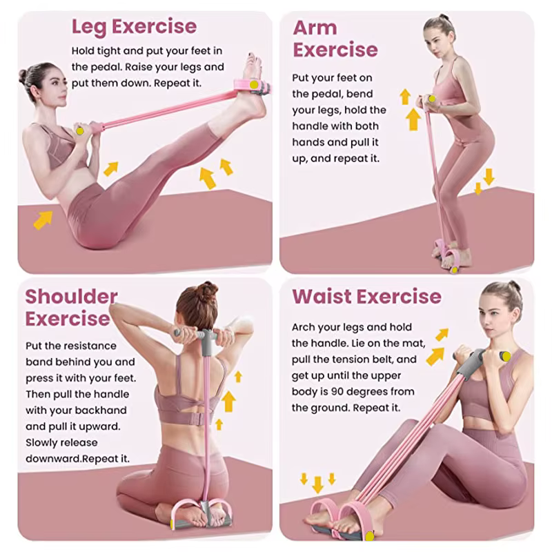 Bandes de résistance, extracteur de pédale de Yoga à 4 tubes