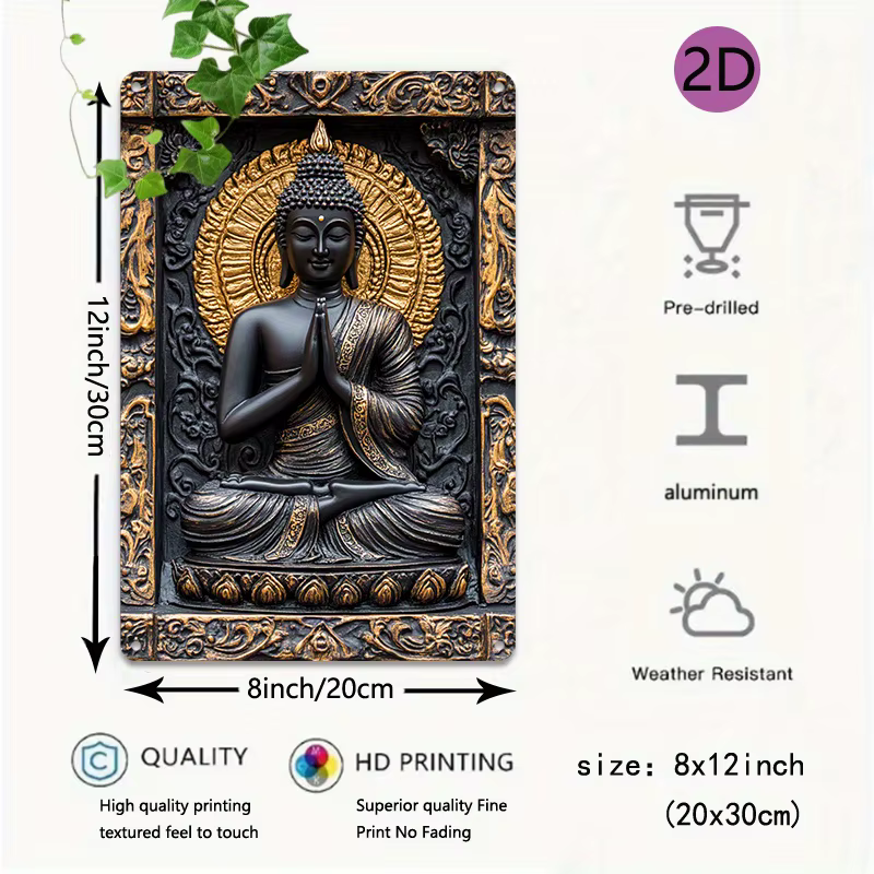Art mural en aluminium de méditation de figure spirituelle