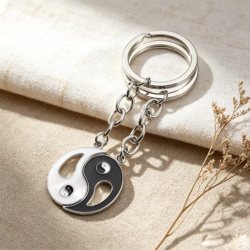 Porte-clés assorti pour Couples, accessoires cadeaux, breloques Yin Yang, chaîne, vente en gros, porte-bijoux bff paires, 2023