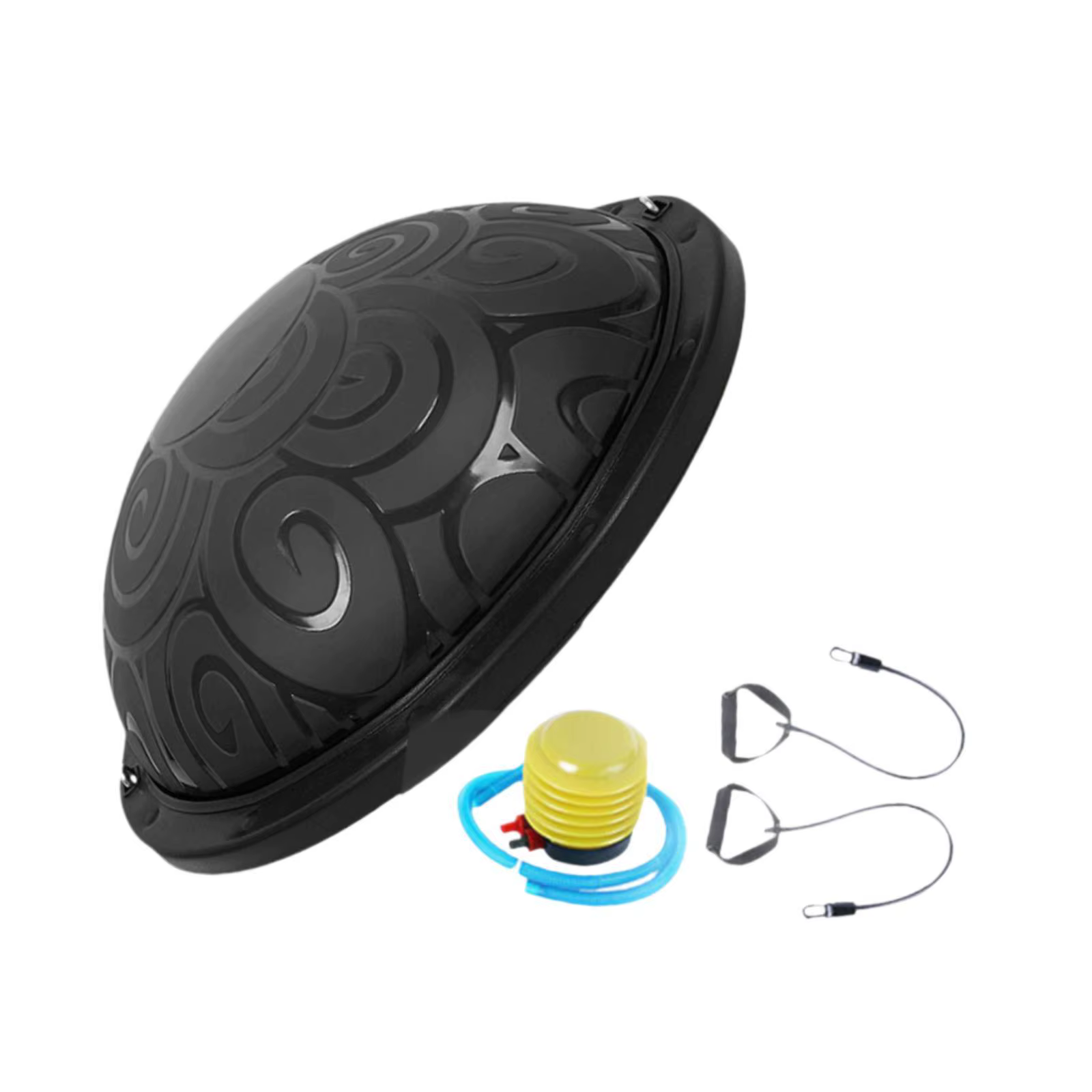 Ballon d'équilibre en PVC demi-sphère avec bandes et pompe pour le Pilates