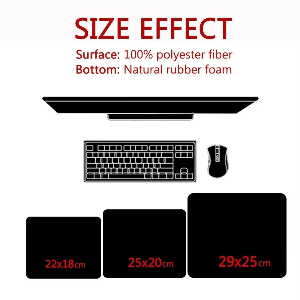 Tapis de Souris Compact pour Bureau avec Raccourcis Excel Espagnols, Accessoire de Bureau 29x25CM, Tapis de Table pour Ordinateur Portable, Antidérapant avec Bords Cousus