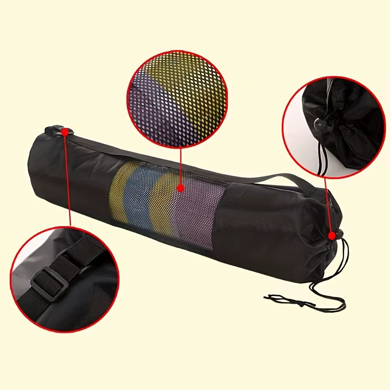 Sac de rangement en maille respirante pour tapis de yoga - Tissu Oxford durable