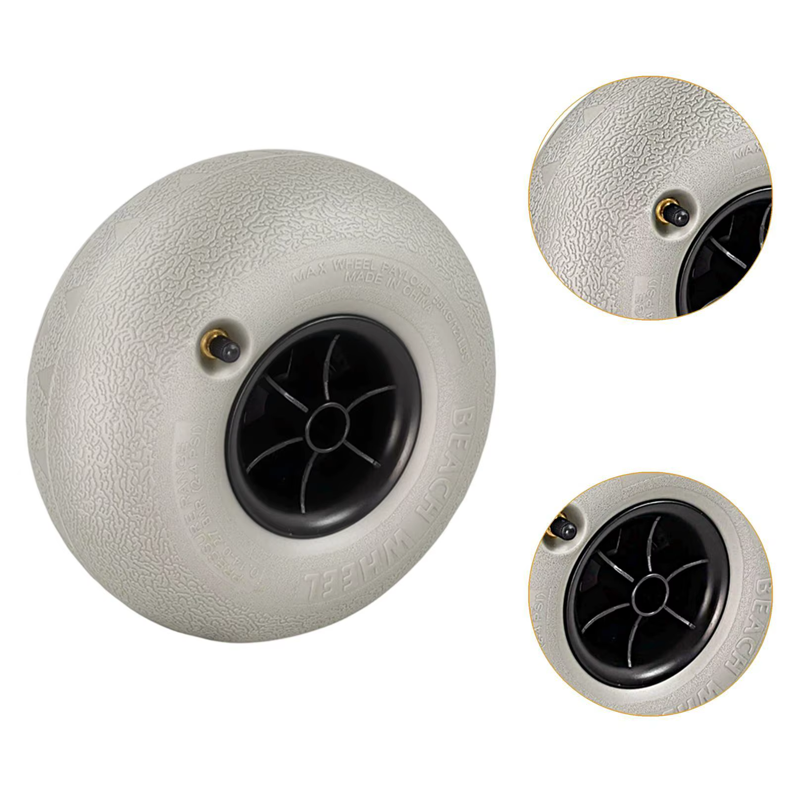Roue gonflable de 10 pouces en PVC robuste pour chariot de plage, pneu de sable de remplacement pour kayak et canoë gonflable