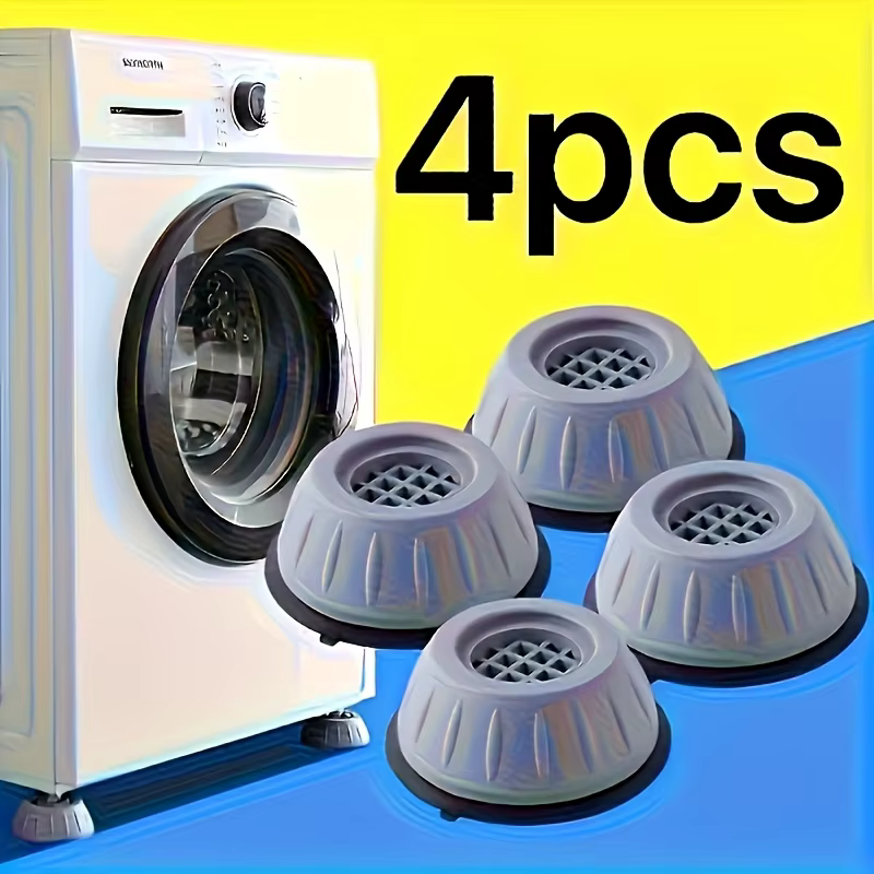 Pads anti-vibrations pour lave-linge, réduisent le bruit, 100% plastique durable, base de support stable avec pieds et roulettes pour tous les appareils.