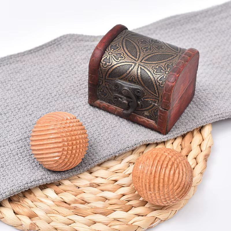 Balle de massage en bois – Outil de paume solide pour la force de préhension et le soulagement musculaire