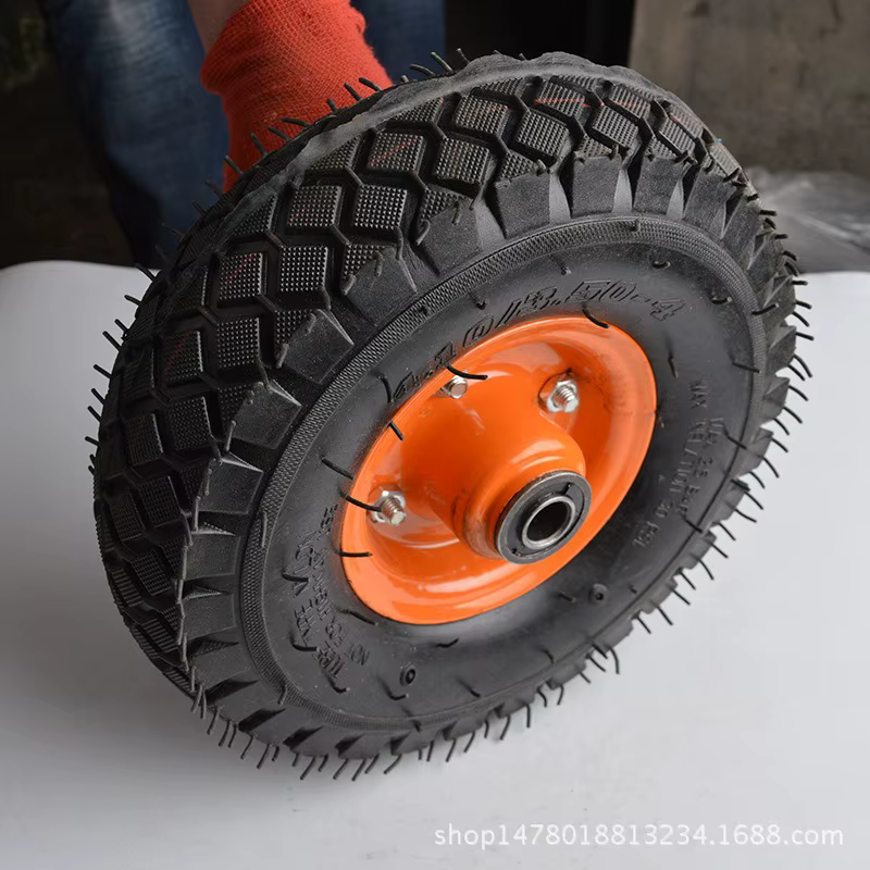 Roue gonflable en caoutchouc de 10 pouces 350-4 I, roue simple pour chariot, pneu pneumatique de 350 pouces
