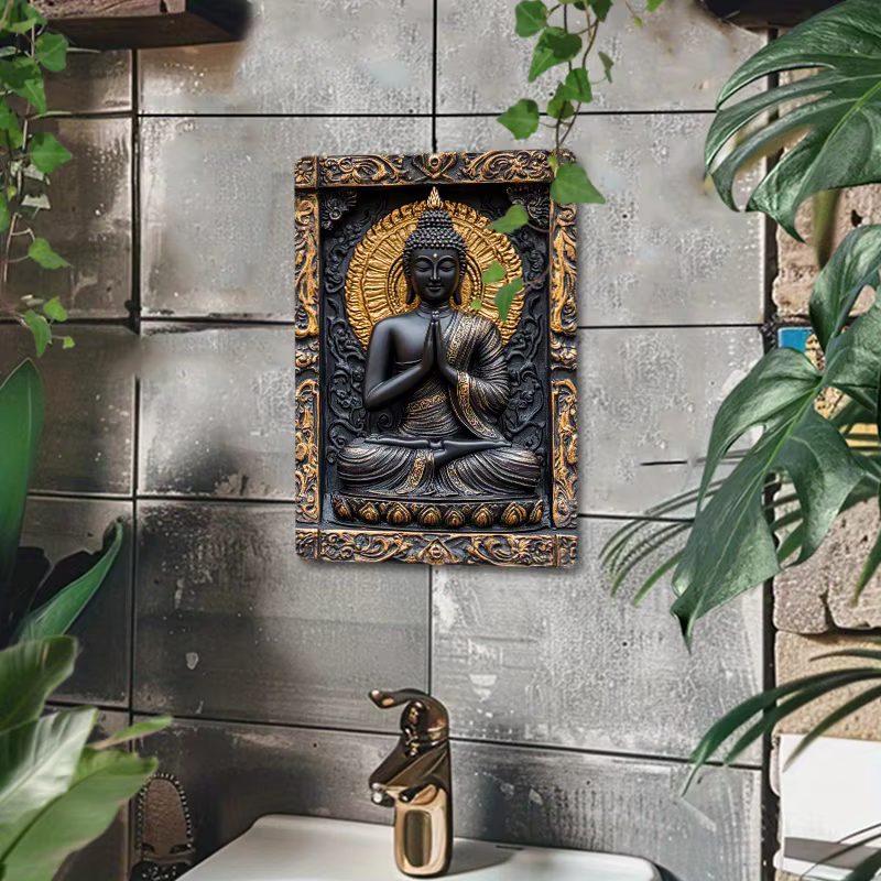 Art mural en aluminium de méditation de figure spirituelle