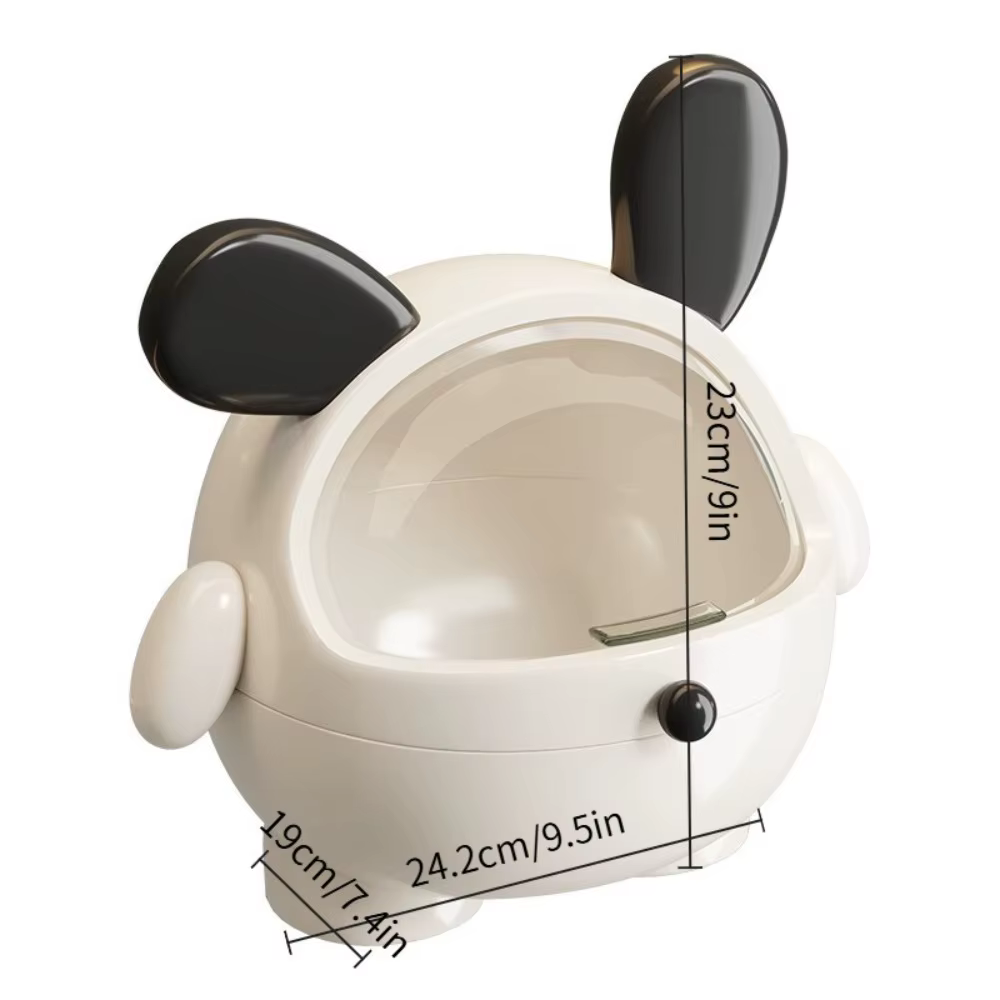 Organisateur d'accessoires mignon en forme de lapin avec couvercle, boîte de rangement anti-poussière en forme d'animal de dessin animé pour les filles, attaches pour cheveux, bijoux, décoration de co