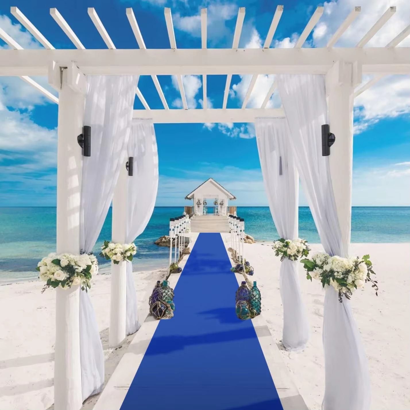 Tapis de mariage bleu moelleux tapis d'allée bleu tapis de piste tapis de couloir de mariage avec pour tapis de noël tapis de couloir de passerelle