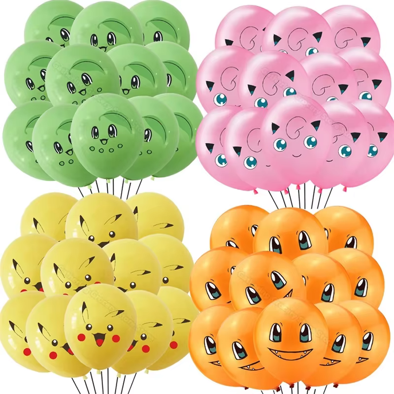 12 pièces dessin animé Pikachu Latex Ballon fête d'anniversaire décoration fournitures bébé cadeaux enfants faveur dessin animé Pokemon Ballon bricolage jouets