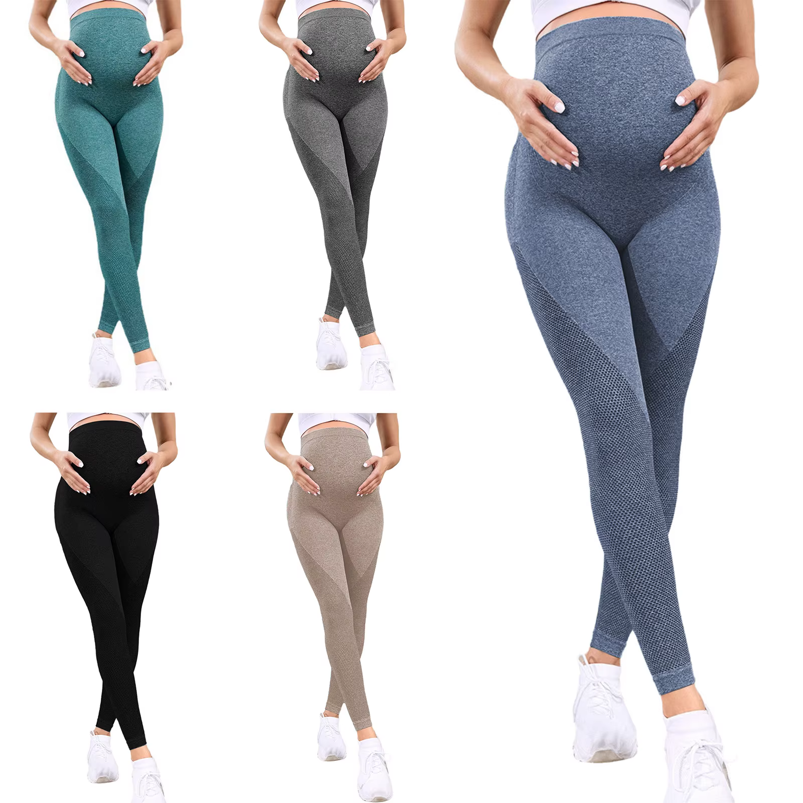 Leggings de yoga décontractés de maternité avec soutien du ventre femme enceinte taille haute pantalons de pilates