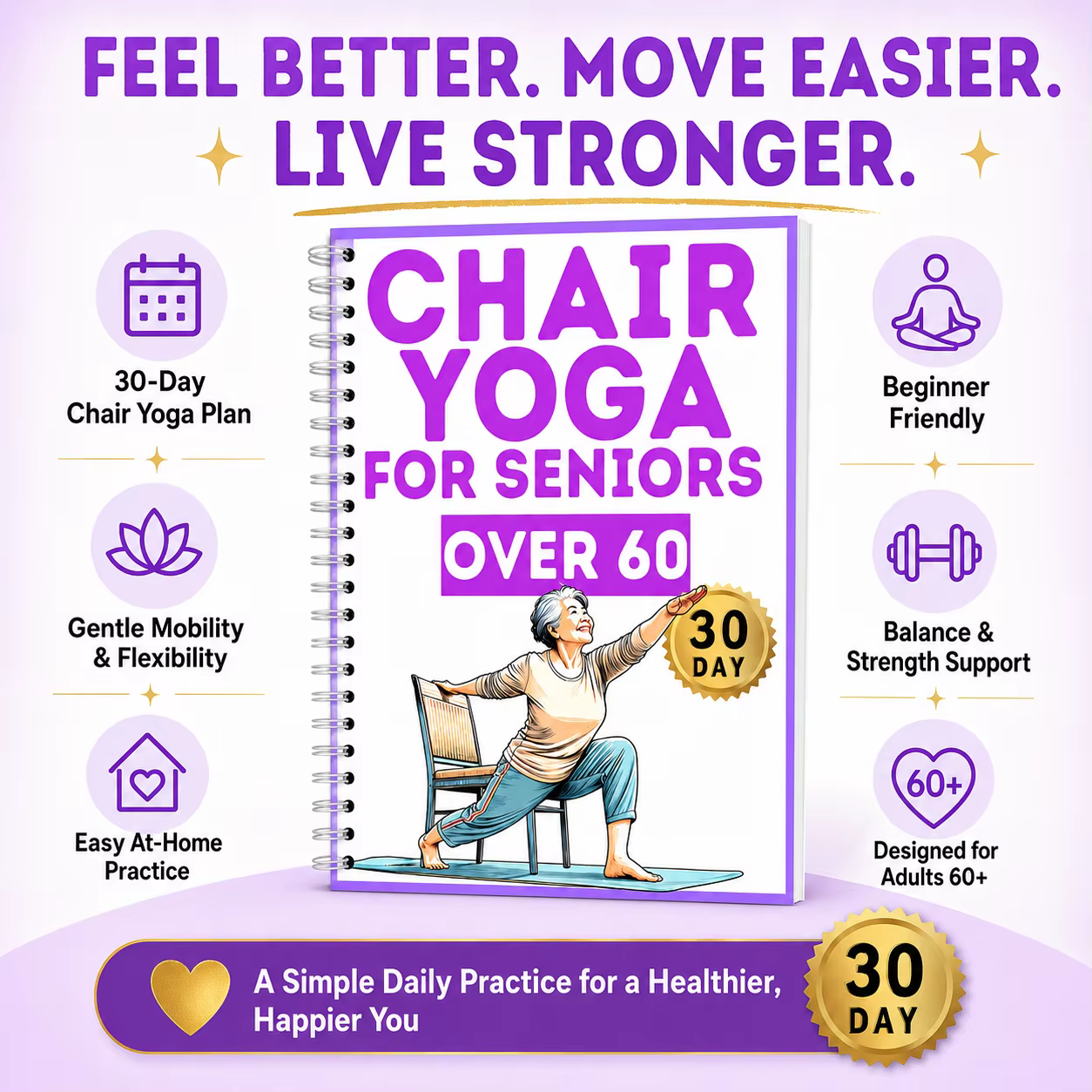 Programme de yoga en 30 jours pour les seniors de plus de 60 ans