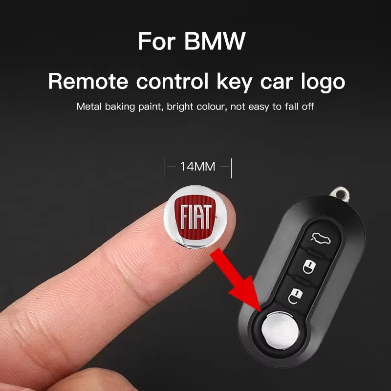 Autocollants de clé intelligente de voiture Fiat, Logo en métal, accessoires pour FIAT 500 Ducato Panda Grande Punto Tipo Abarth Pulse Strada 500L