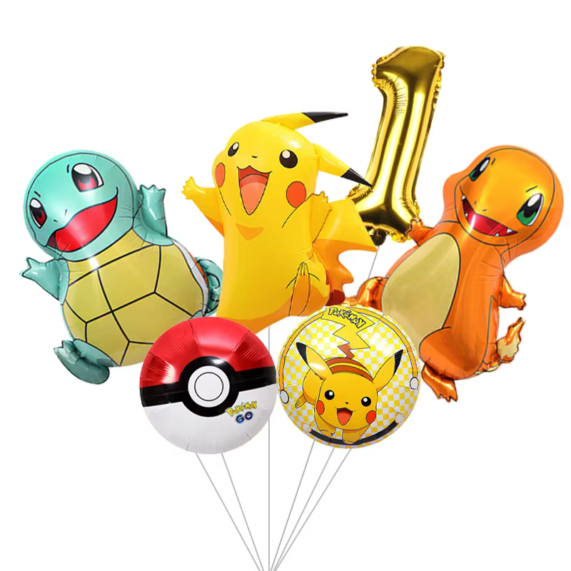 Ballons en aluminium à hélium pour fête d'anniversaire Pokemon, ballons Pikachu pour enfants, fournitures de décoration de fête, baby shower