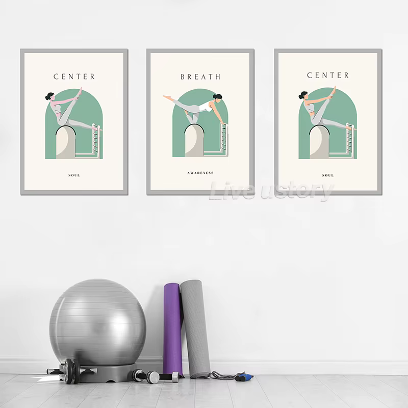 Yoga Asana ligne Art imprime Pilates enseignement affiches moderne minimaliste