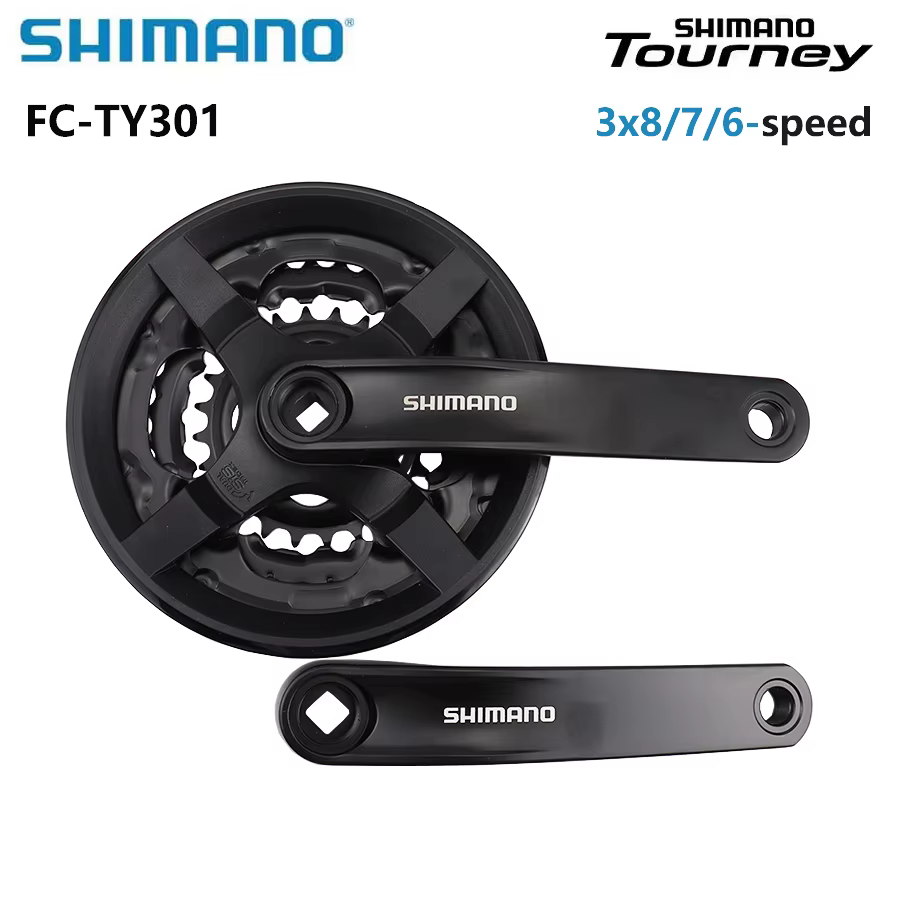 SHIMANO TOURNEY TY FC TY301 pédalier de VTT 42-34-24T 170MM 3X8/7/6 vitesses pièces de vélo de roue à chaîne
