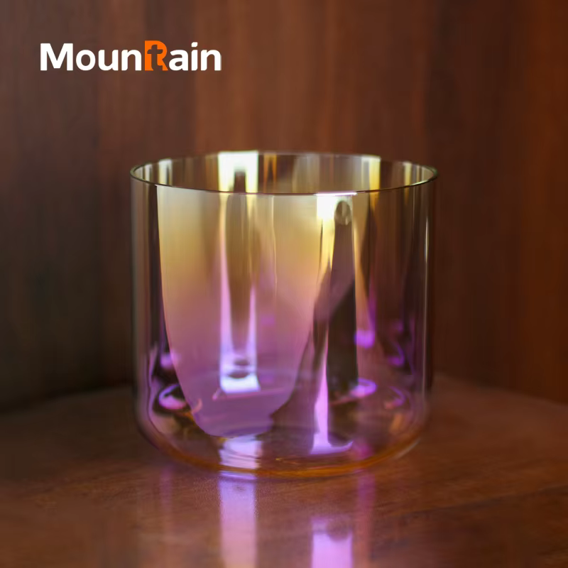 Bol chantant en cristal clair de méditation Muntain Rain Sound de 6 pouces pour la guérison sonore avec maillet en caoutchouc gratuit