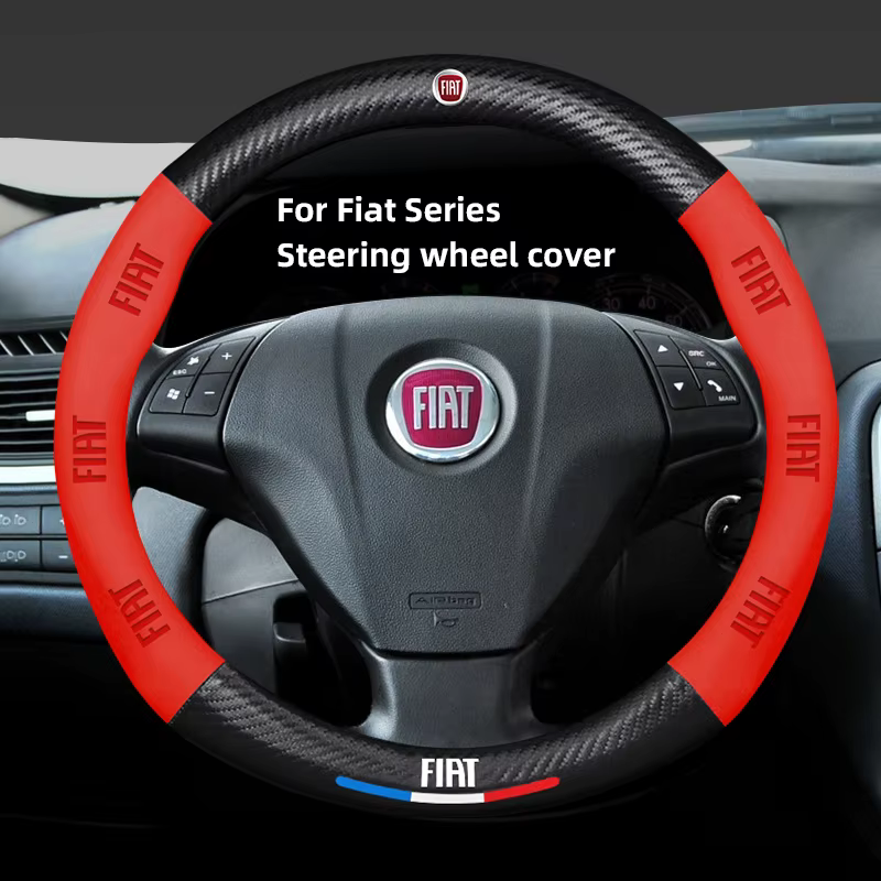 Housse de volant de voiture Fiat, accessoires d'intérieur de voiture pour Abarth 500 Tipo FR Panda Argo Freemont Viaggio Bravo Punto Doblo