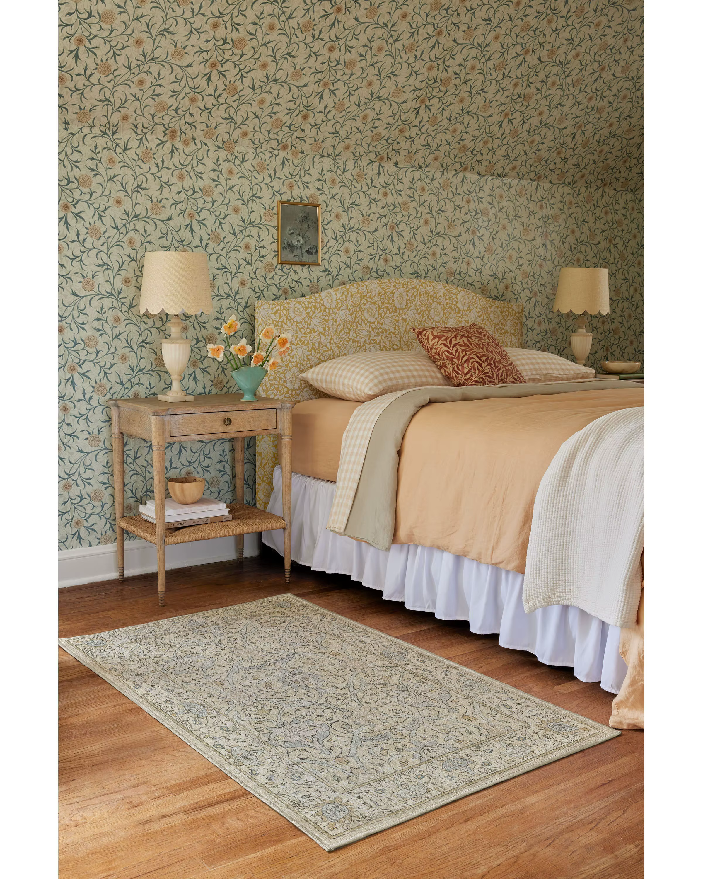 Turc Vintage Beige Floral Zone Lea William Instabilité Pierre Naturelle Tufté Lea Décor De Ferme