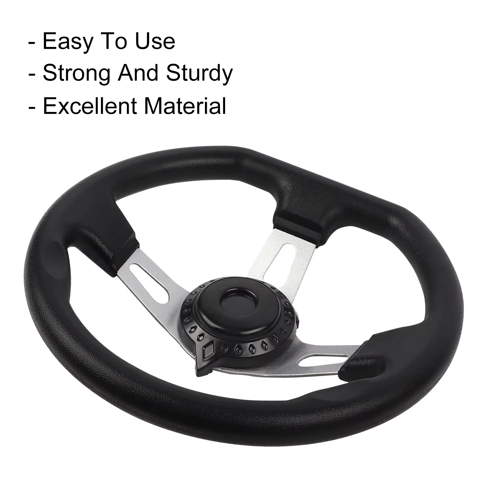 Volant de 270 mm pour karting, kart tout-terrain, kart de plage, kart pour enfants de 10,5 pouces, kart de course, volant de karting
