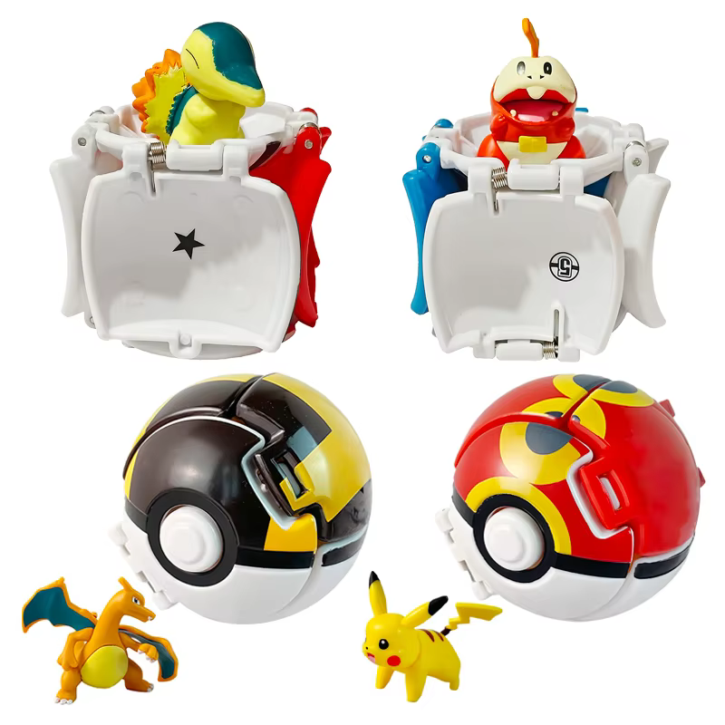 Figurines Pokémon, figurines d'action anime, Pikachu, Charizard, Mewtwo, Bulbasaur, Mew, collection Pokeball, ensemble de jouets monstres